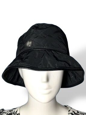 Vince Camuto Black Quilted Nylon Bucket